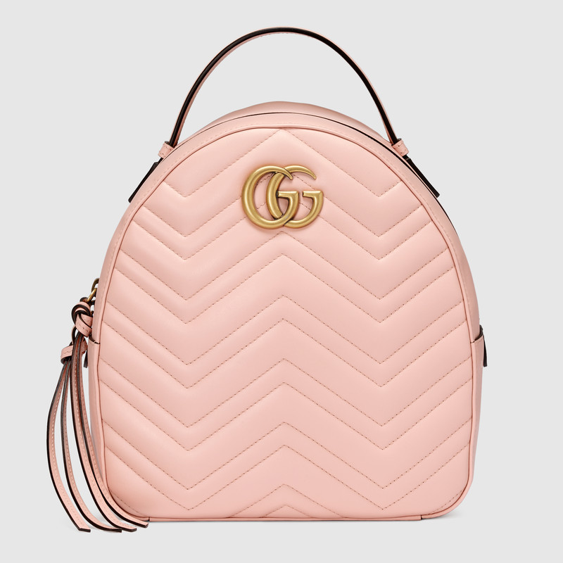 Gucci GG Marmont Quilted Backpack in Soft Matelassé Chevron Leather