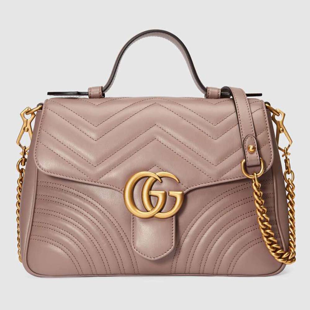 Gucci GG Marmont Small Top Handle Bag in Matelassé Chevron Leather