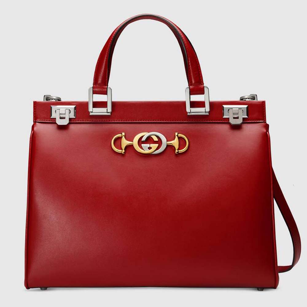Gucci GG Women Gucci Zumi Smooth Leather Medium Top Handle