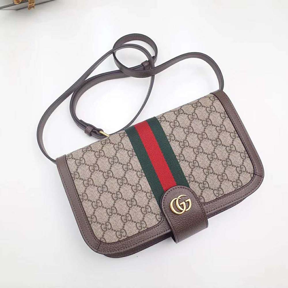 Gucci GG Unisex Ophidia GG Messenger Bag-Brown