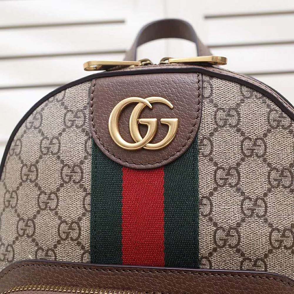 Gucci GG Unisex Ophidia GG Small Backpack-Brown