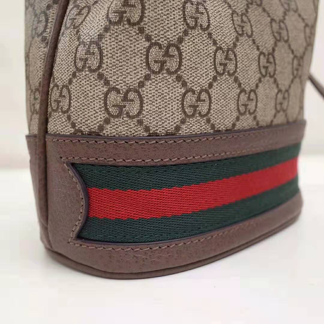 Gucci GG Women Ophidia Mini GG Bucket Bag-Brown