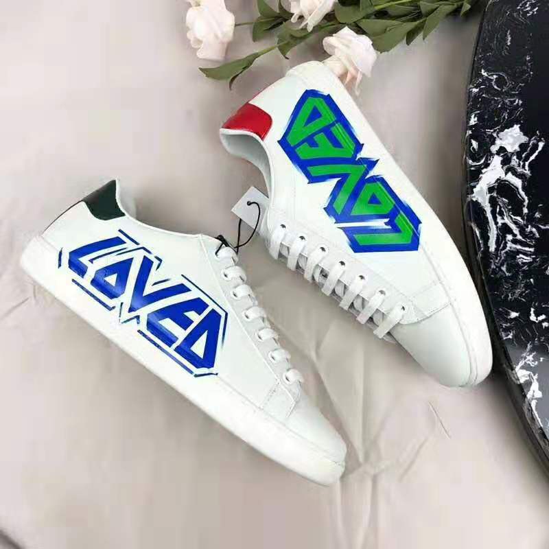 Gucci Men Ace Sneaker with Loved Print-White