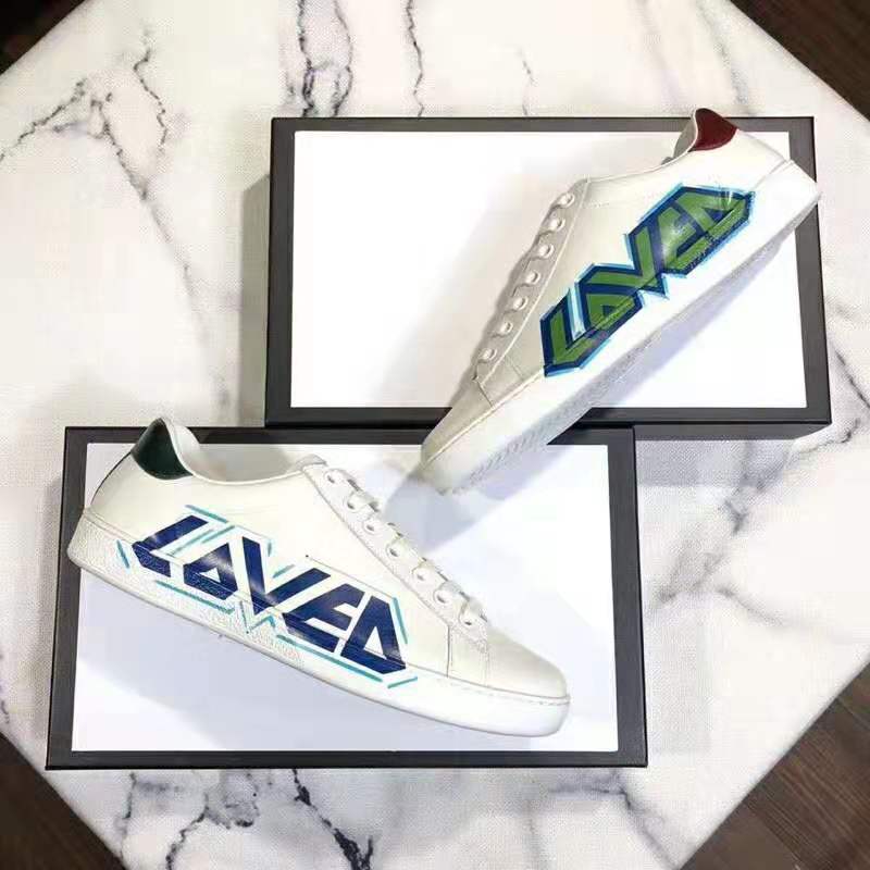 Gucci Men Ace Sneaker with Loved Print-White