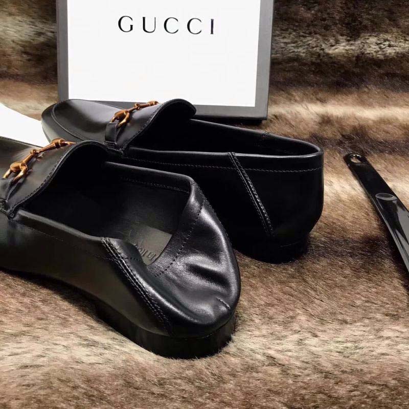 Gucci Men Horsebit Leather Loafer Shoes Black