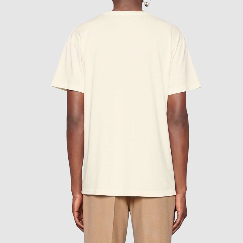 Gucci Men Oversize T-Shirt with Interlocking G-White