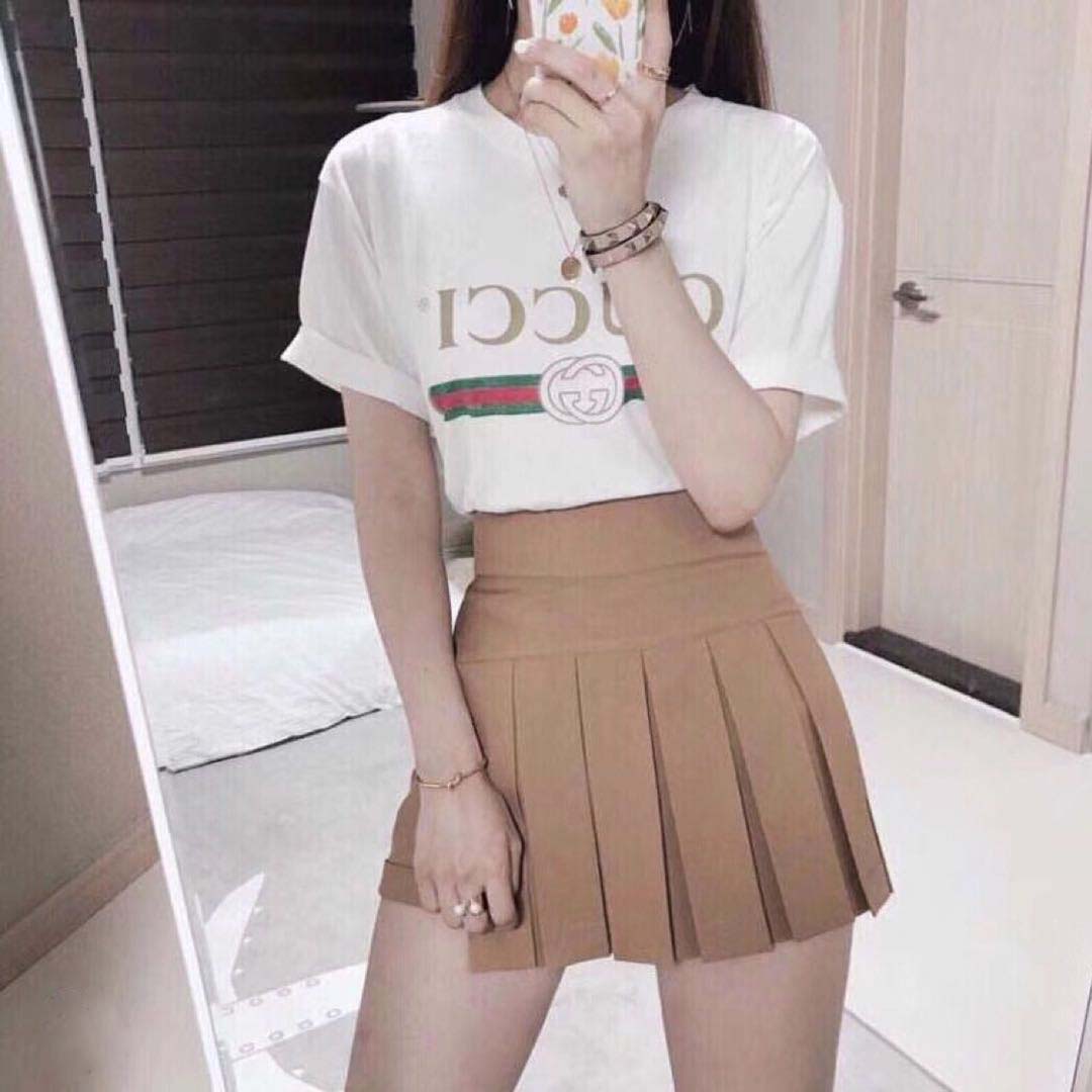 Gucci Women Washed T-shirt with Gucci Logo-White