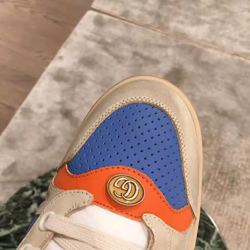 Gucci Men Screener Leather Sneaker 3.6cm Height-Blue