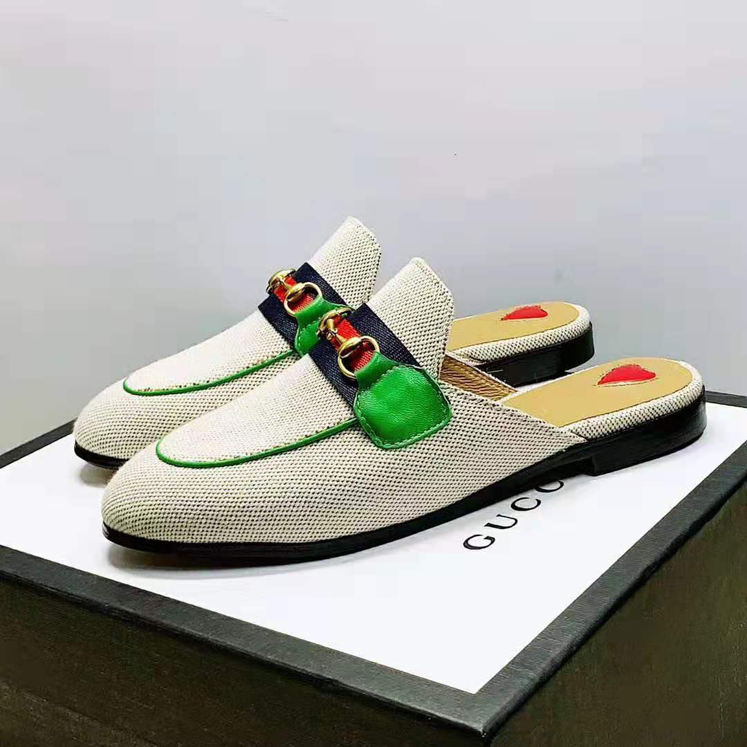 Gucci Online Exclusive Women’s Princetown Canvas Slipper 1cm Heel-Sandy