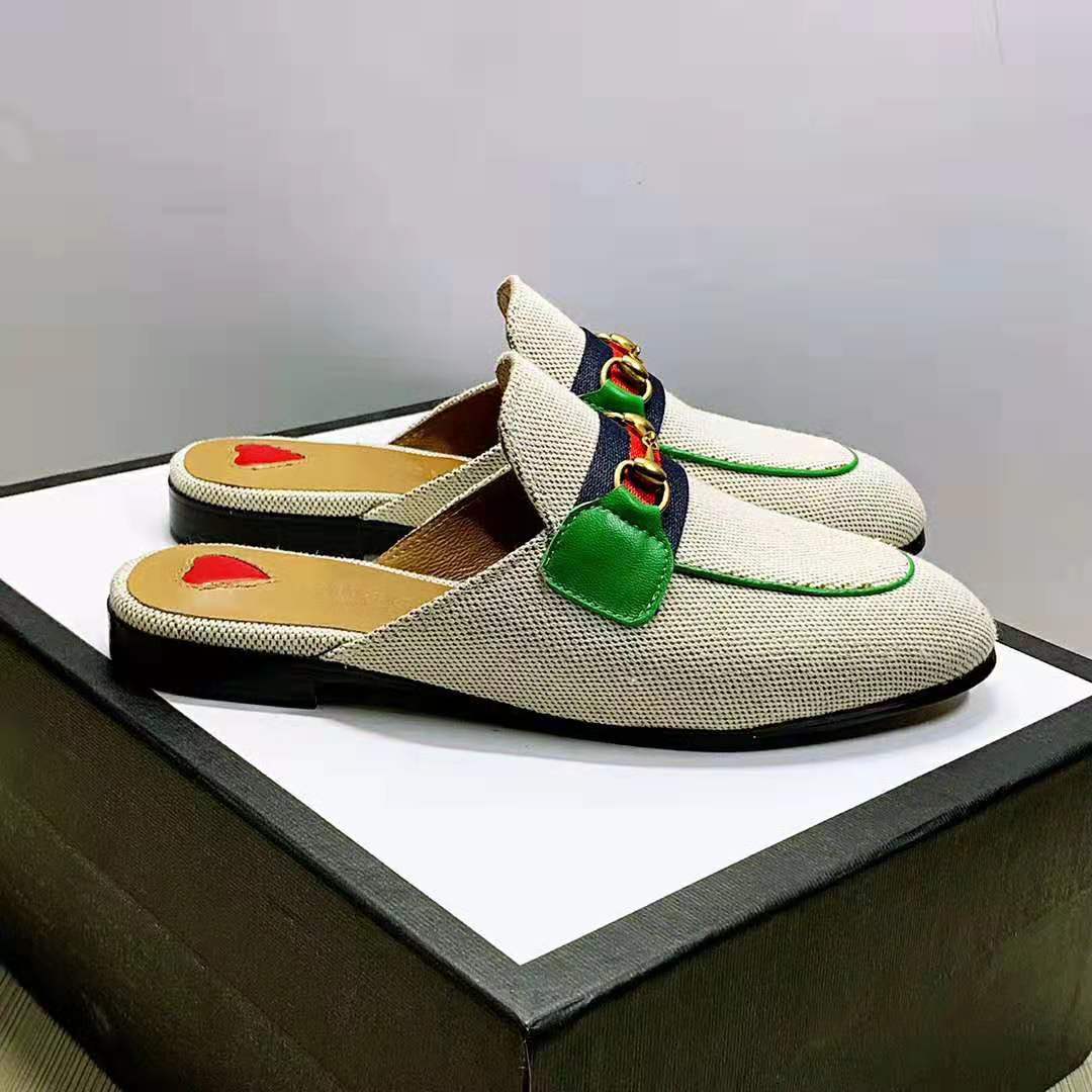 Gucci Online Exclusive Women’s Princetown Canvas Slipper 1cm Heel-Sandy