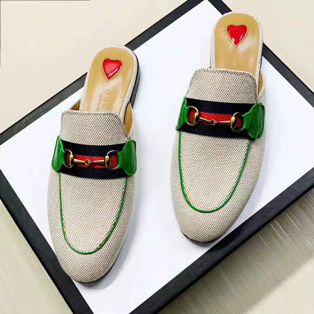 Gucci Online Exclusive Women’s Princetown Canvas Slipper 1cm Heel-Sandy