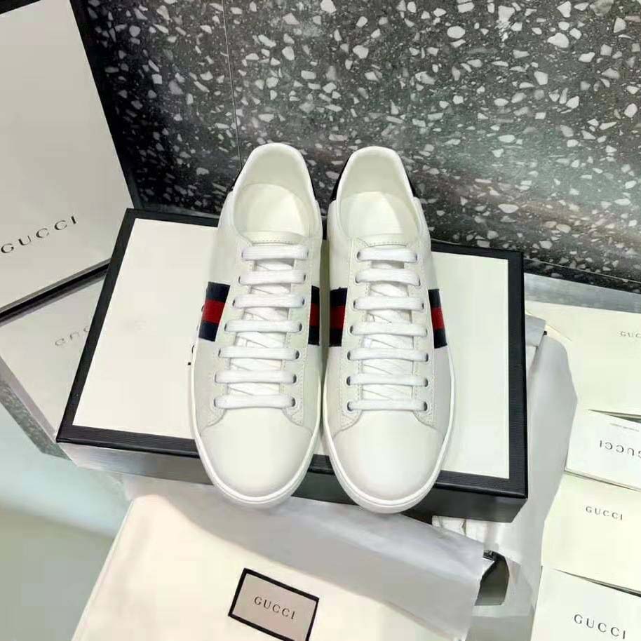 Gucci Unisex Ace Classic Low-Top Leather Sneaker-White