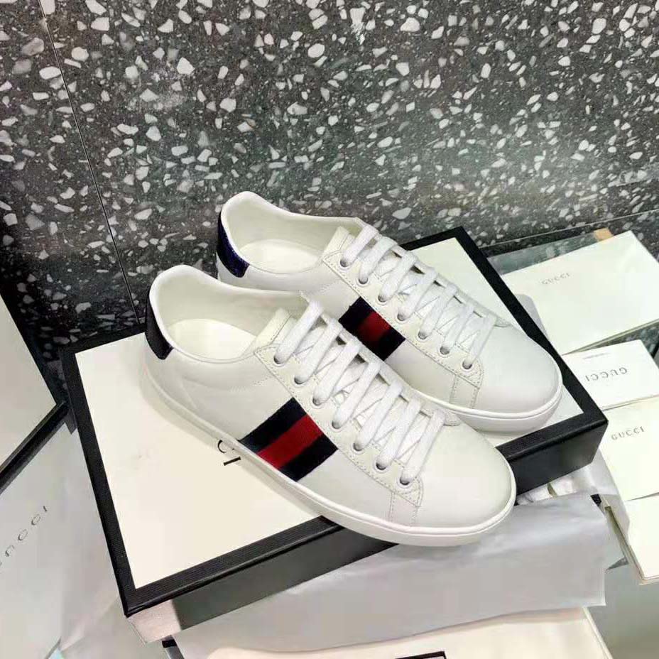 Gucci Unisex Ace Classic Low-Top Leather Sneaker-White