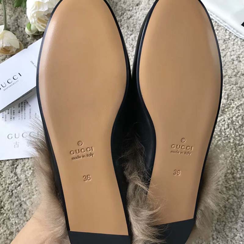 Gucci Unisex Princetown Leather Slipper-Black