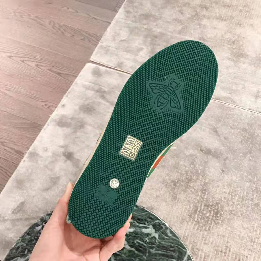Gucci Unisex Screener Leather Sneaker 3cm Height-Green