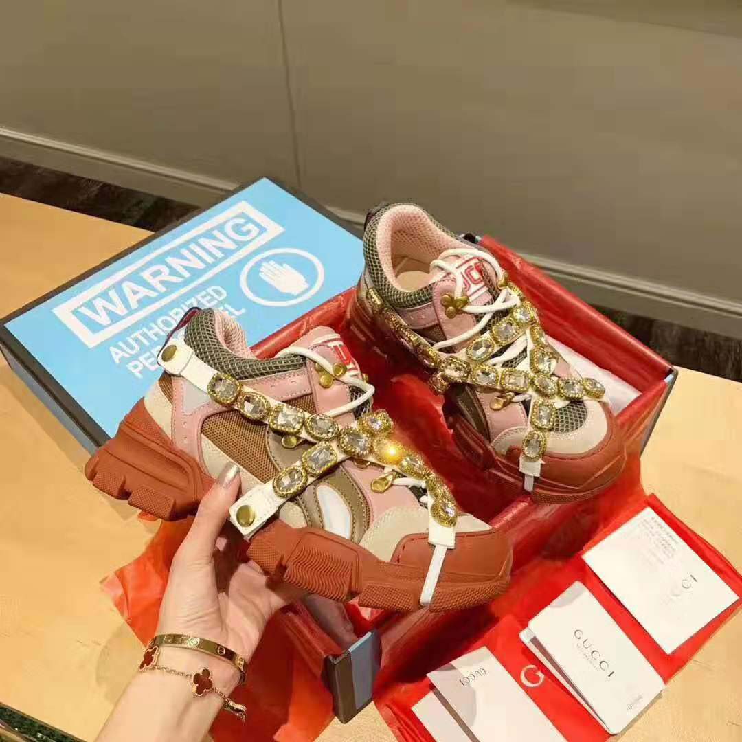 Gucci Women Flashtrek Sneaker 5.6cm Height-Pink