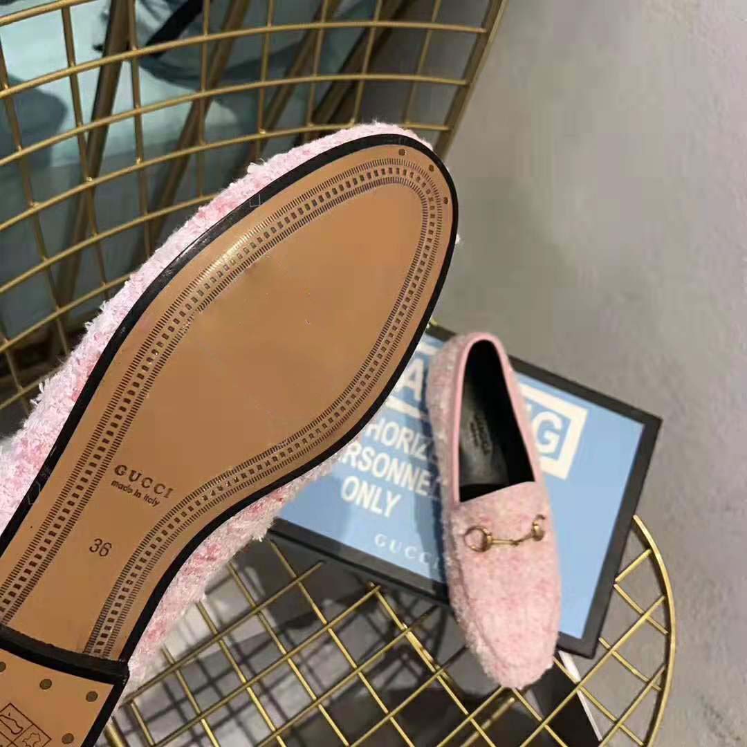 Gucci Women Gucci Jordaan Tweed Loafer 1.3 cm Heel-Pink