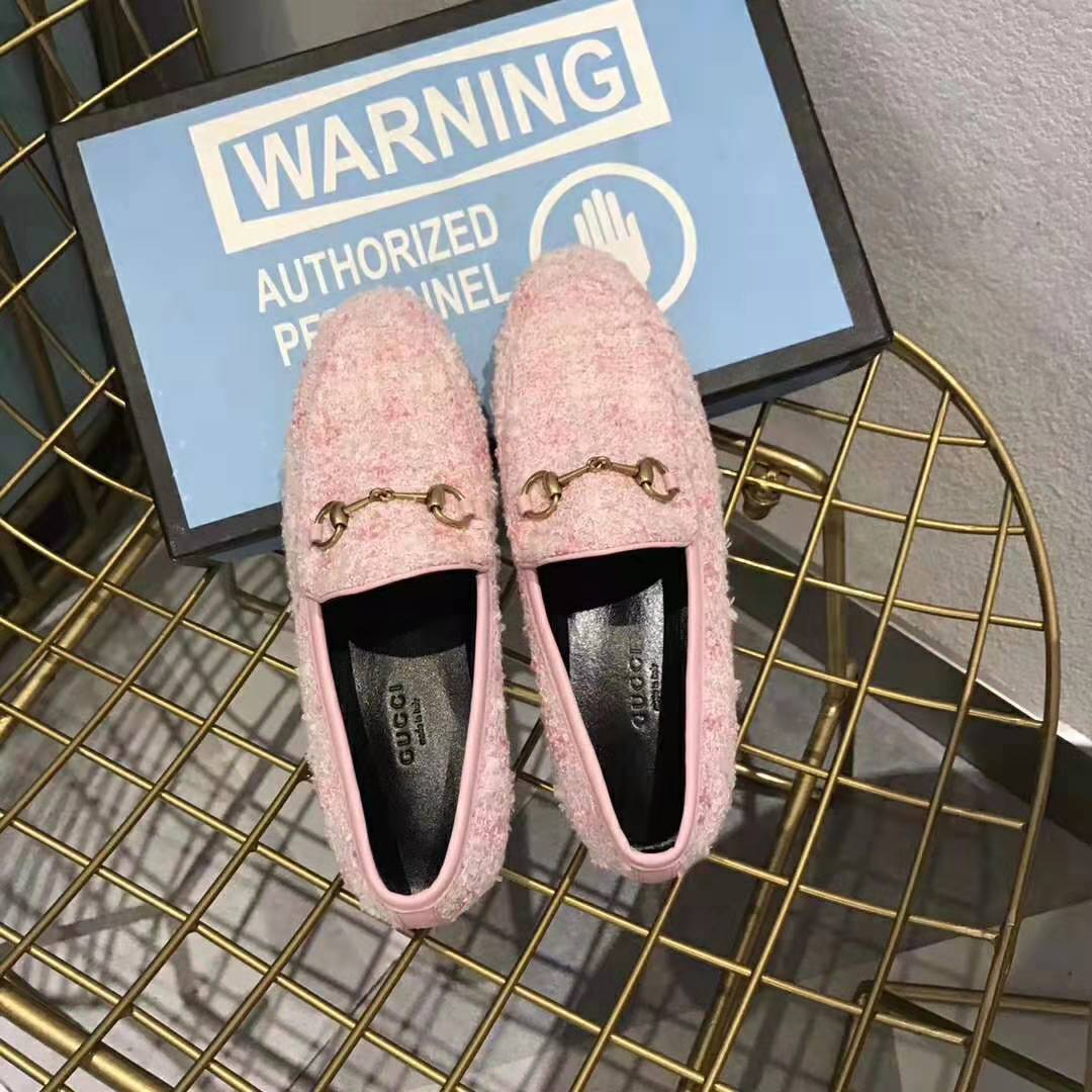 Gucci Women Gucci Jordaan Tweed Loafer 1.3 cm Heel-Pink