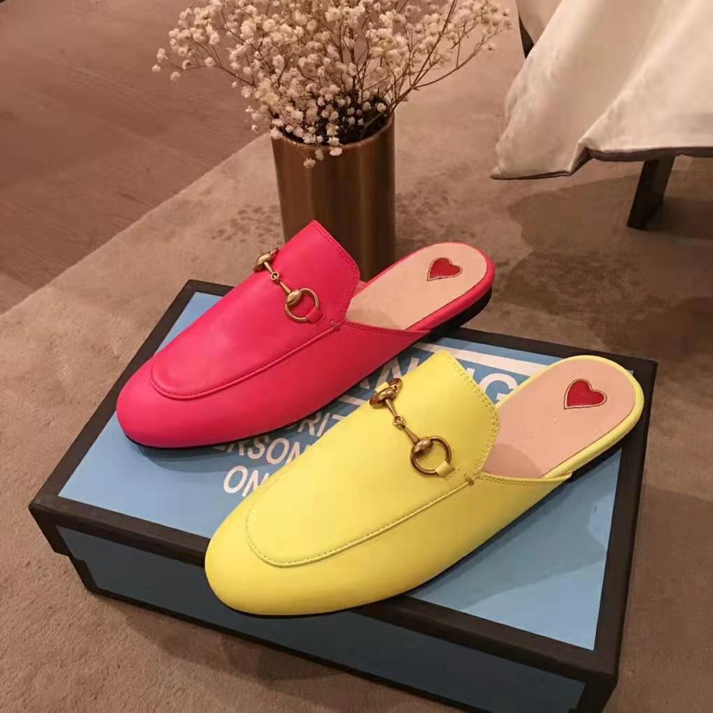 Gucci Women Princetown Leather Slipper with Horsebit Detail-Rose