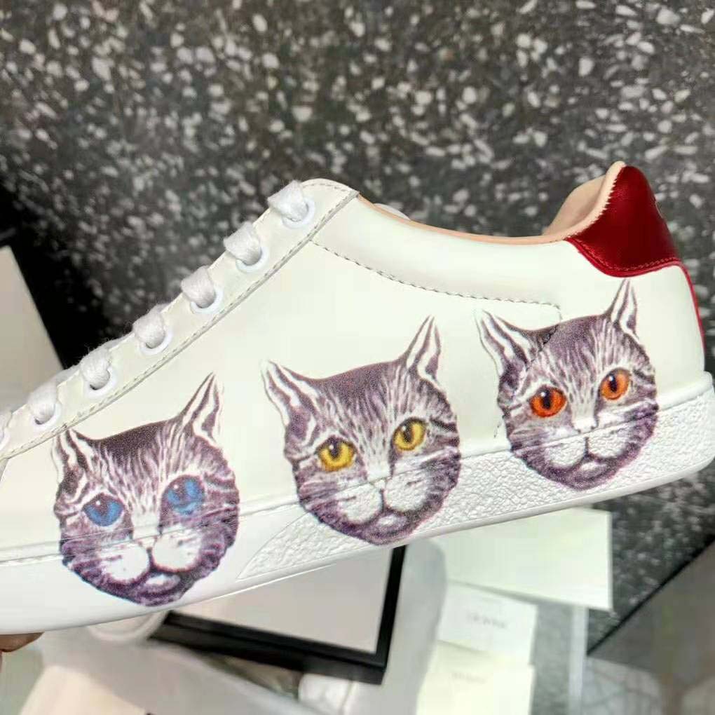 Gucci Women’s Ace Sneaker with Mystic Cat Crafted in White Leather