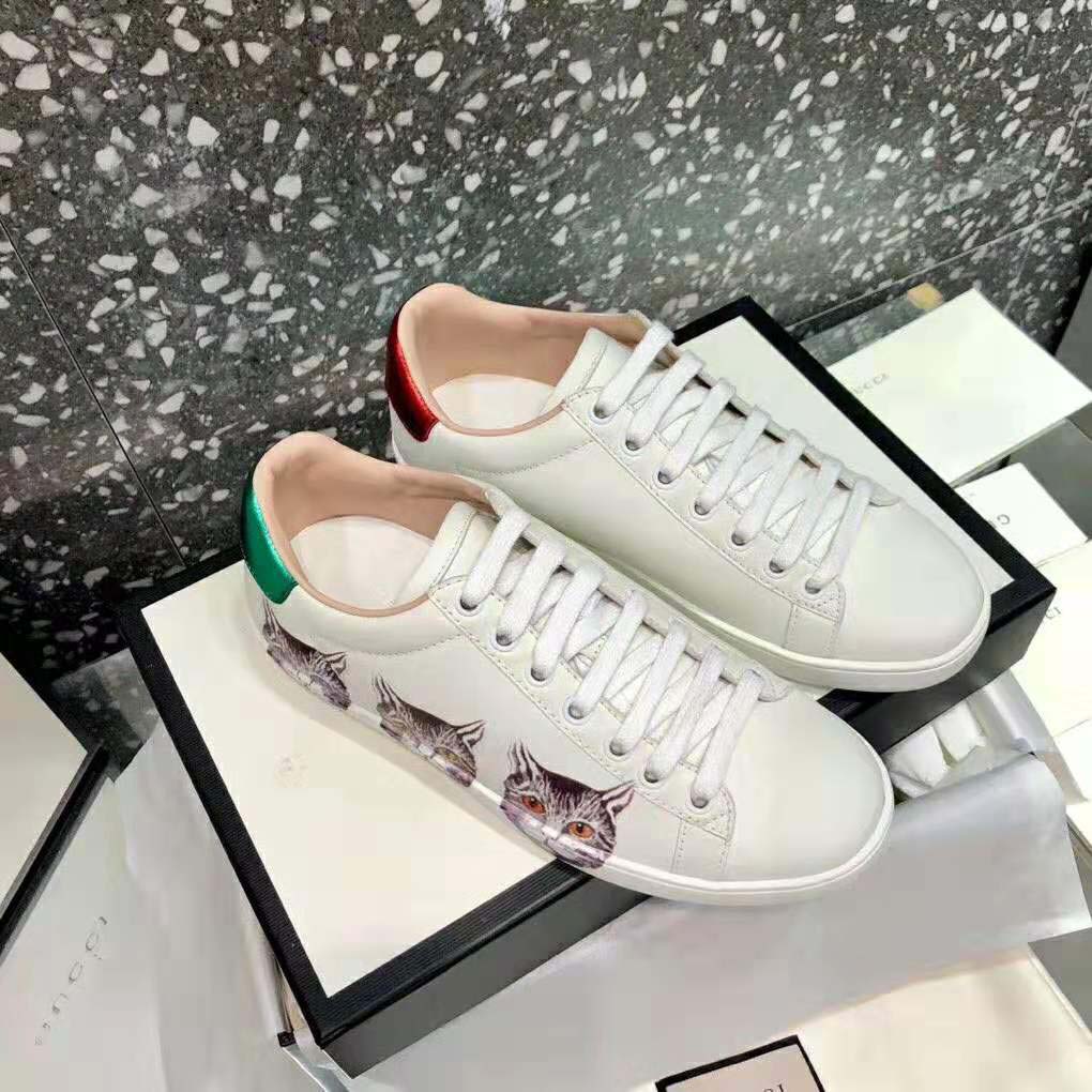Gucci Women’s Ace Sneaker with Mystic Cat Crafted in White Leather