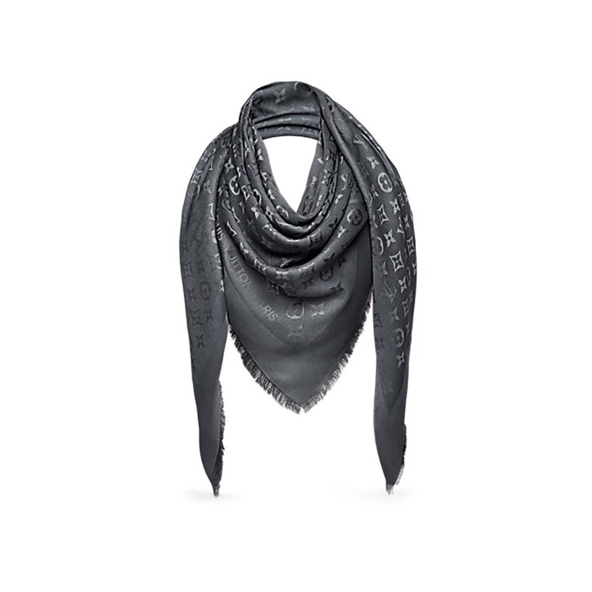 Louis Vuitton LV Unisex Monogram Shawl Scarf in Silk and Wool