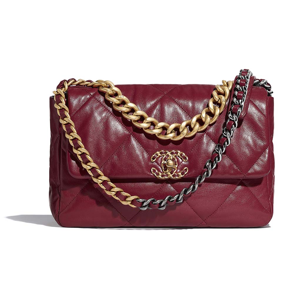 Chanel Women Chanel 19 Large Flap Bag in Goatskin Leather