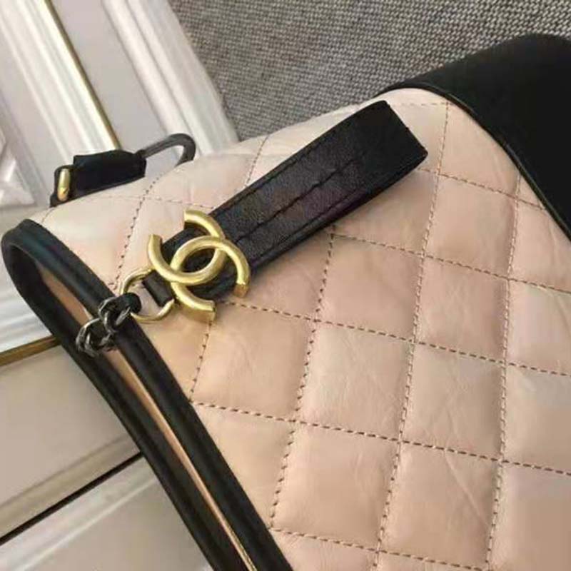 Chanel Women Chanel’s Gabrielle Large Hobo Bag in Calfskin Leather-Beige