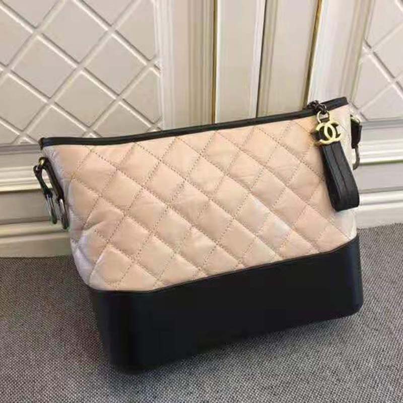 Chanel Women Chanel’s Gabrielle Large Hobo Bag in Calfskin Leather-Beige