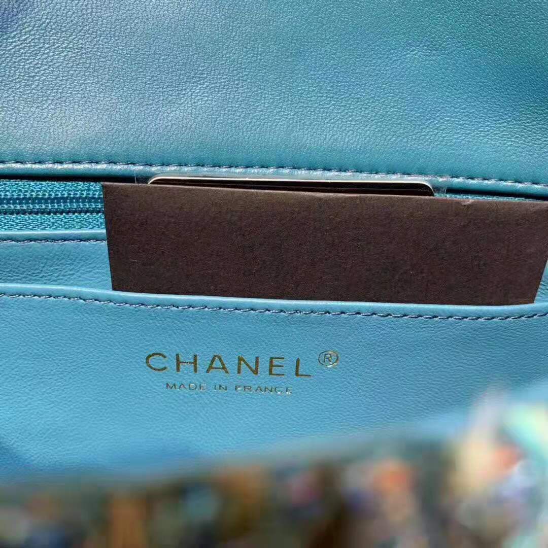 Chanel Women Mini Flap Bag in Tweeds & Fabrics-Blue
