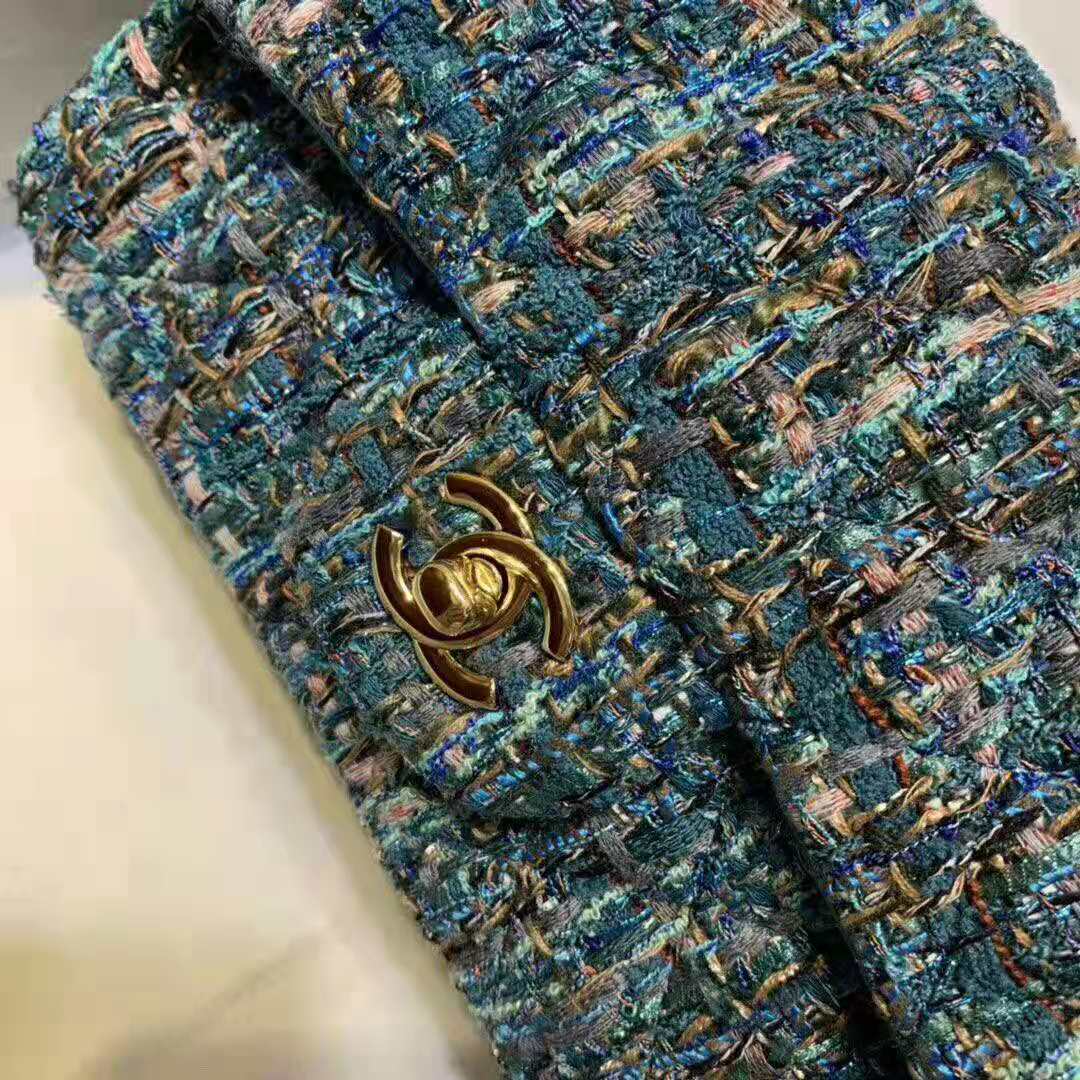 Chanel Women Mini Flap Bag in Tweeds & Fabrics-Blue