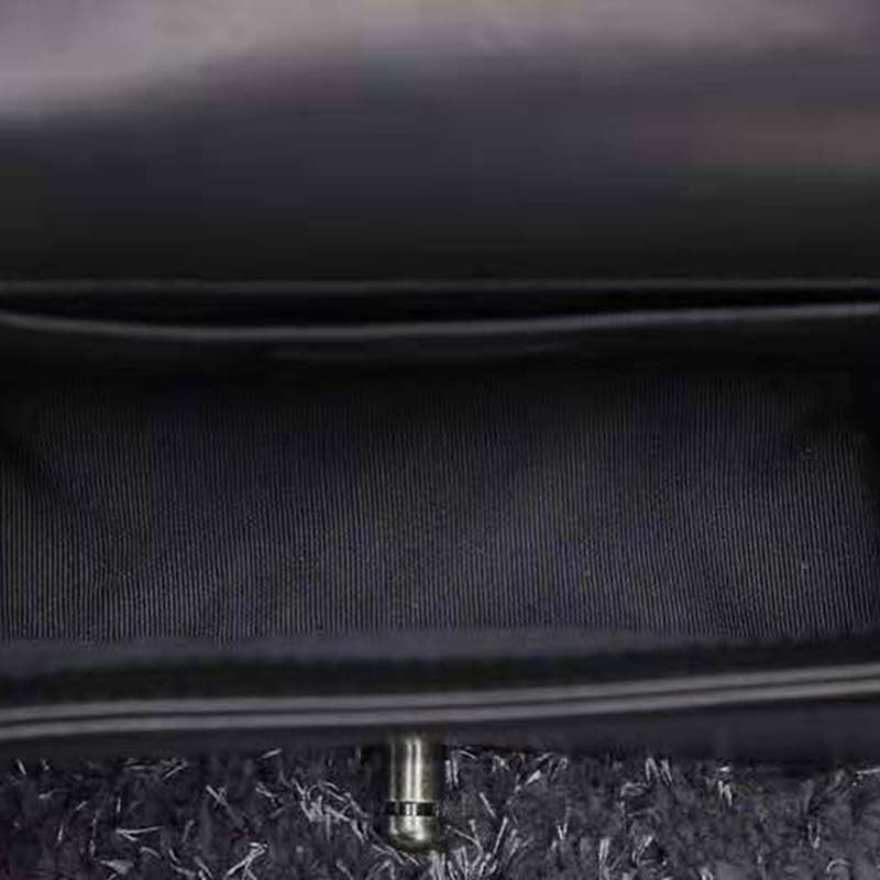 Chanel Women Small Boy Chanel Handbag in Calfskin Leather-Black