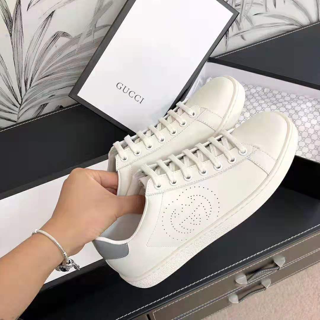 Gucci Unisex Ace Sneaker with Interlocking G-White