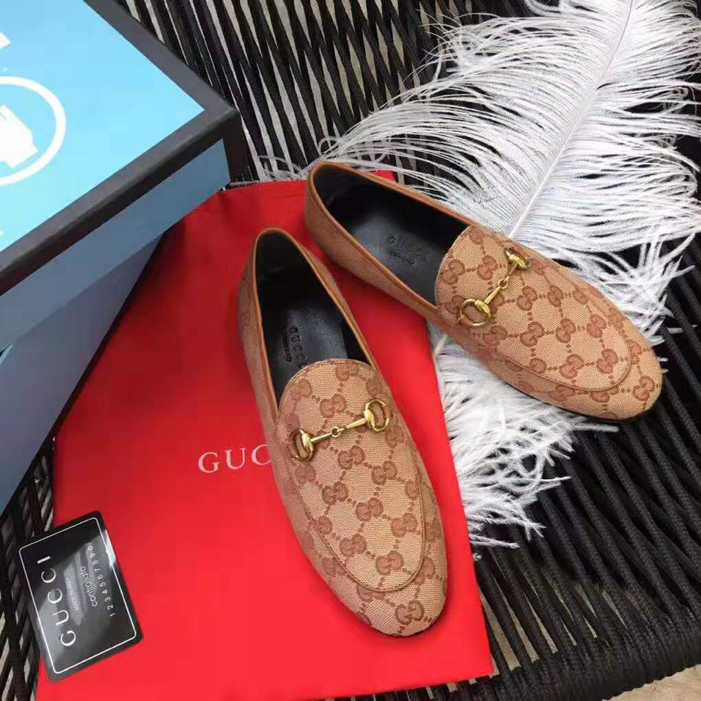 Gucci Unisex Jordaan GG Velvet Loafer-Brown