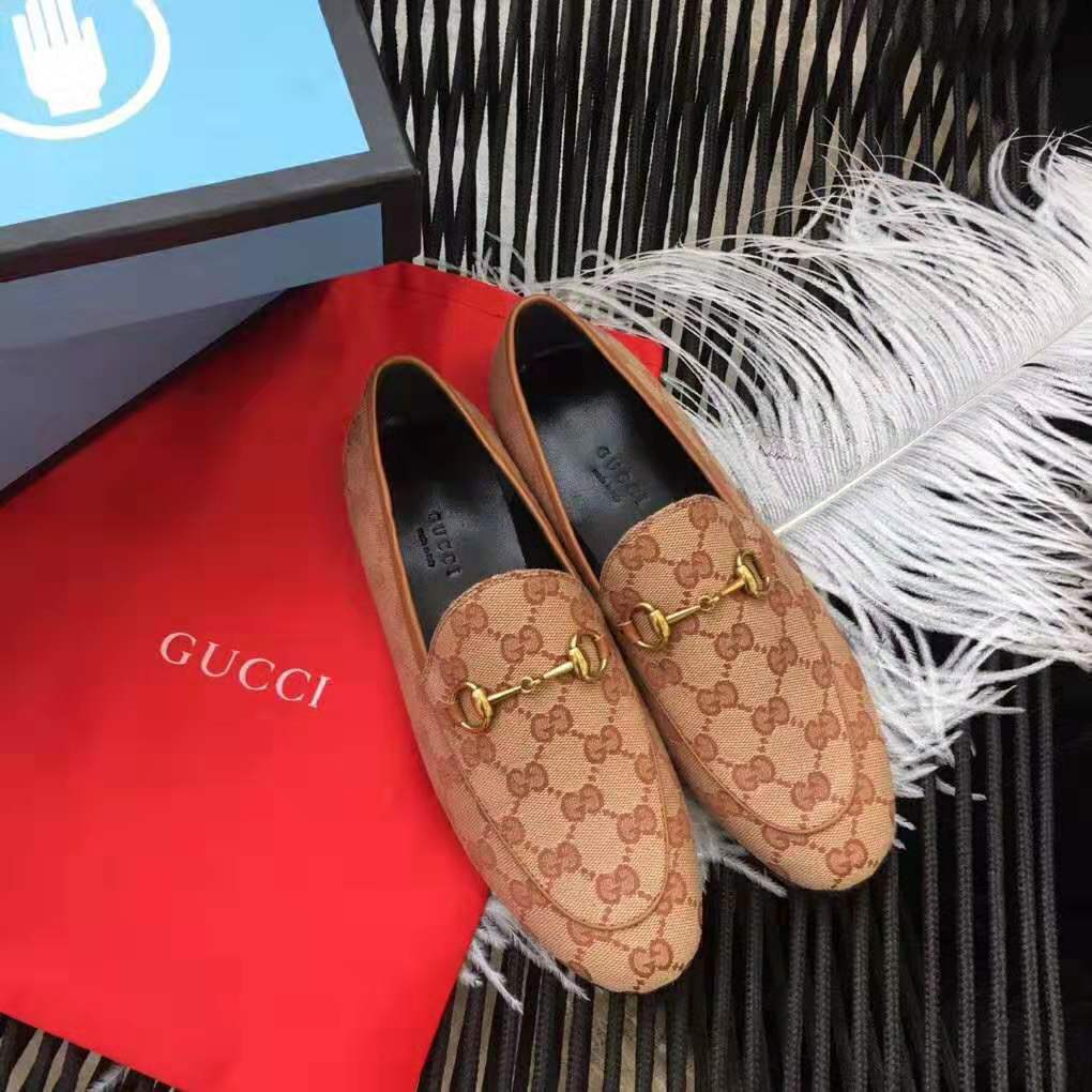 Gucci Unisex Jordaan GG Velvet Loafer-Brown