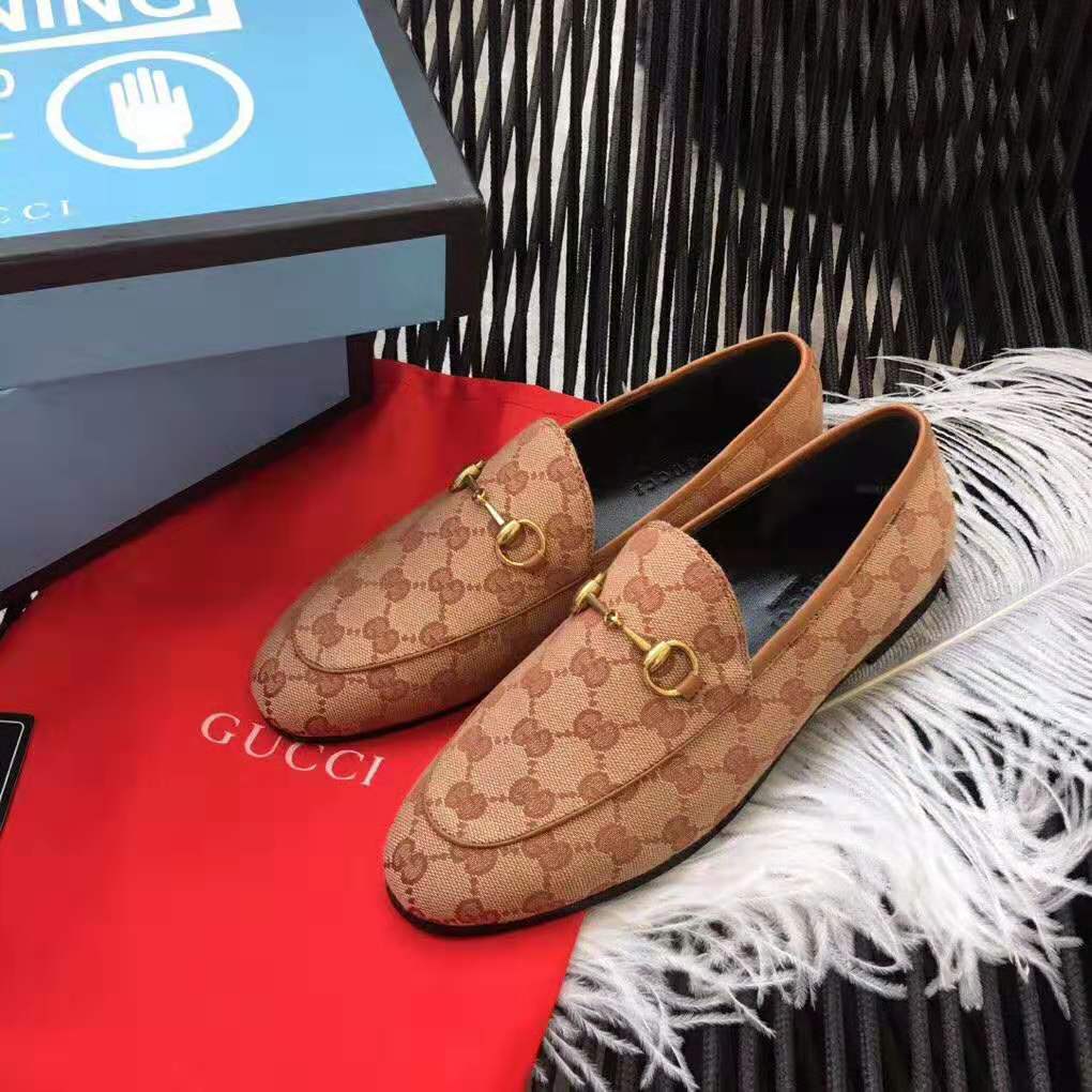 Gucci Unisex Jordaan GG Velvet Loafer-Brown