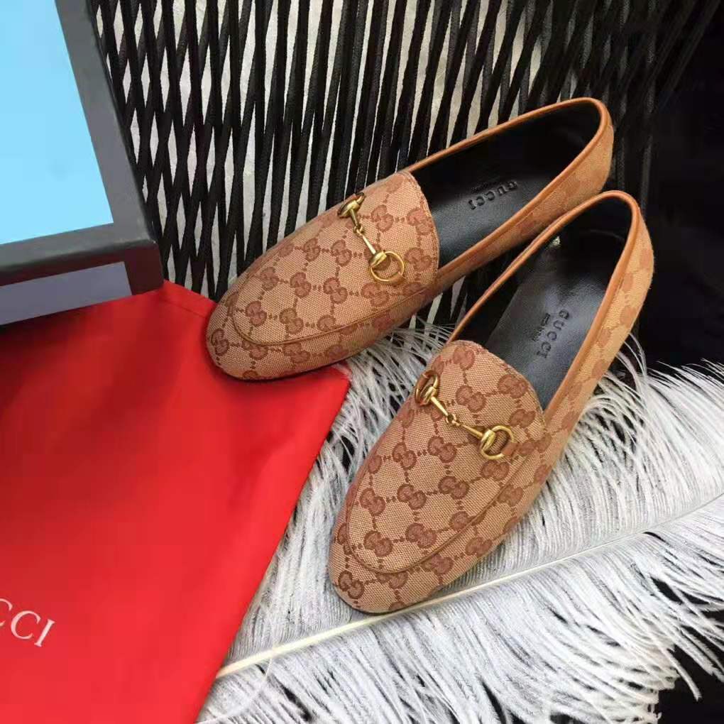 Gucci Unisex Jordaan GG Velvet Loafer-Brown