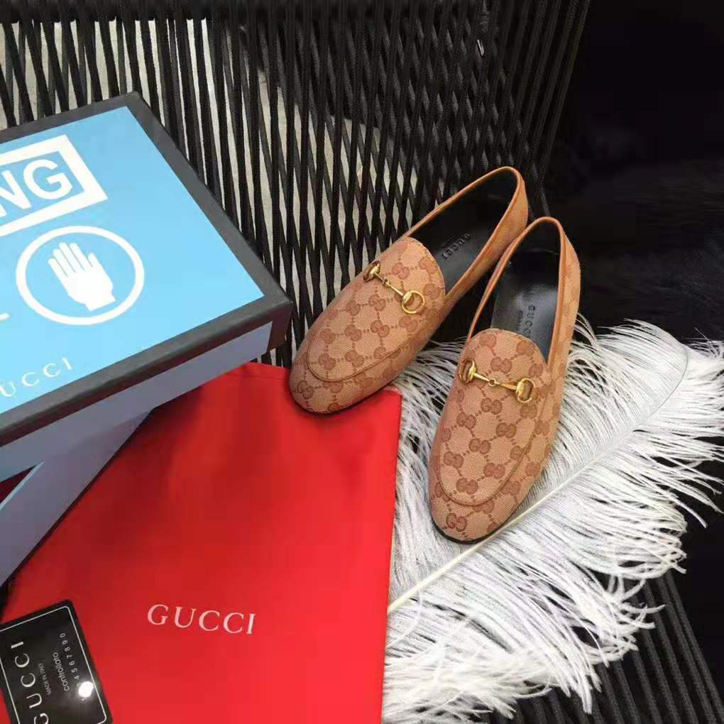 Gucci Unisex Jordaan GG Velvet Loafer-Brown