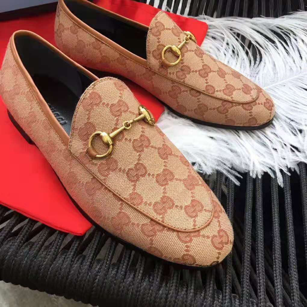 Gucci Unisex Jordaan GG Velvet Loafer-Brown