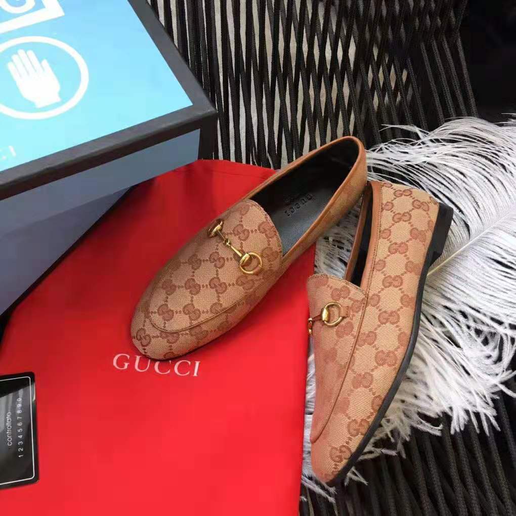 Gucci Unisex Jordaan GG Velvet Loafer-Brown