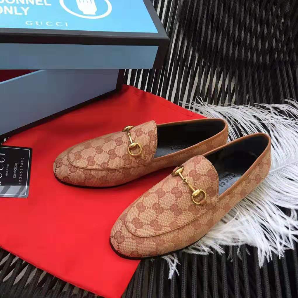 Gucci Unisex Jordaan GG Velvet Loafer-Brown