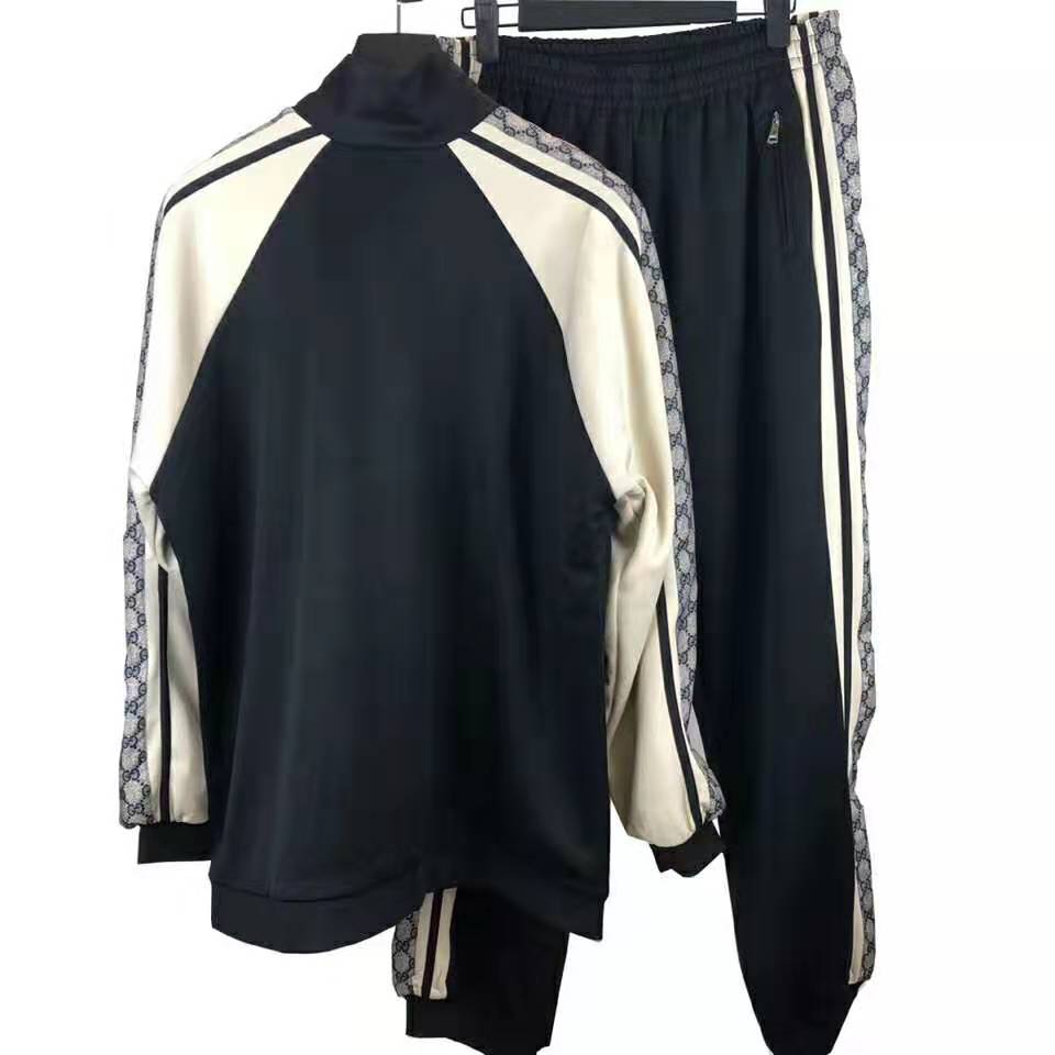 Gucci Men Oversize Technical Jersey Jacket in GG Printed Nylon-Black