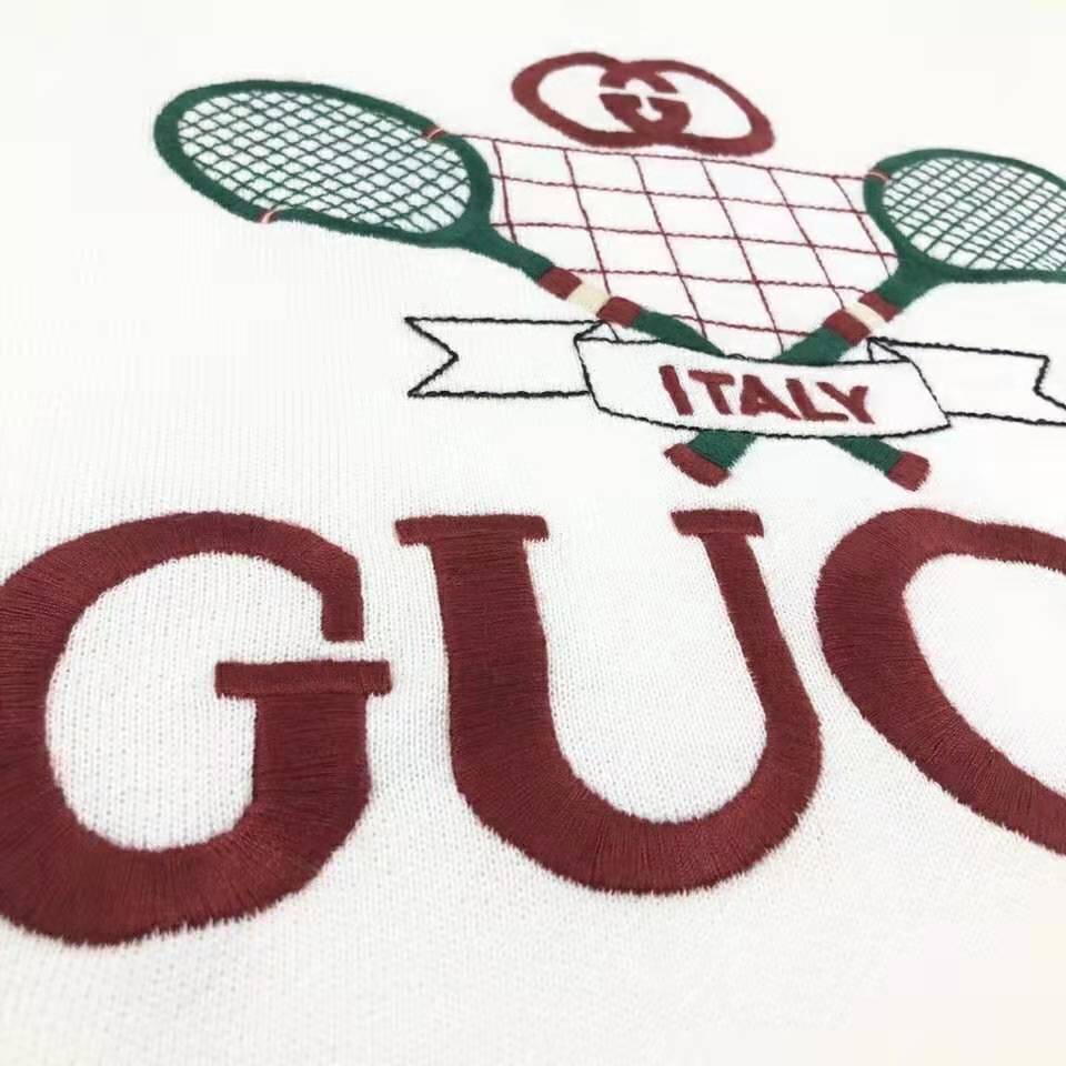 Gucci Women Oversize Sweatshirt with Gucci Tennis in 100% Cotton-White