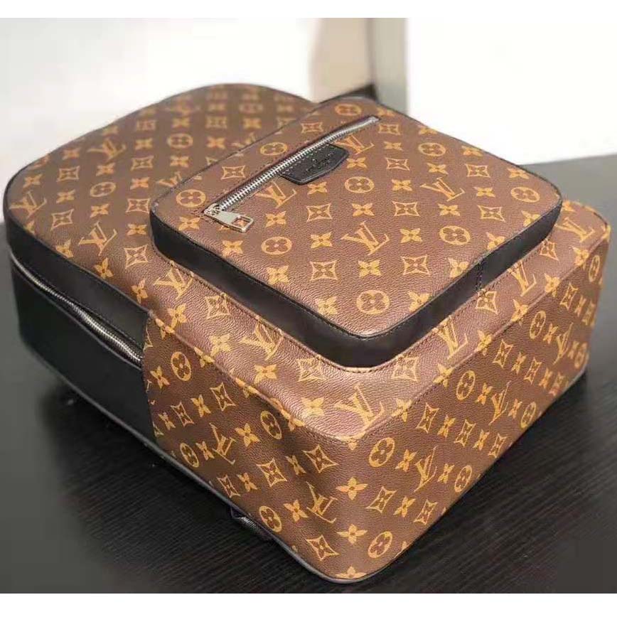 Louis Vuitton LV Men Josh Backpack in Monogram Macassar-Brown