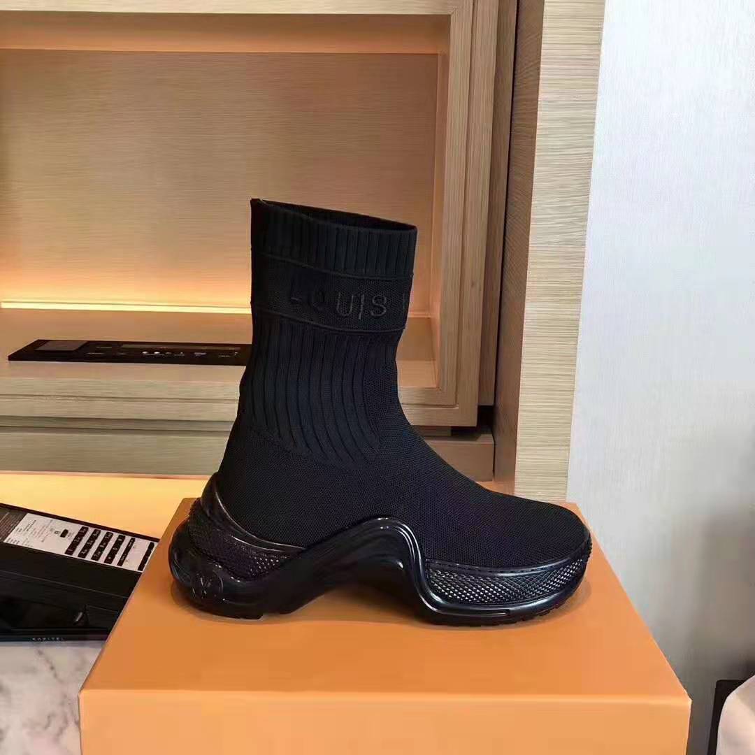 Louis Vuitton LV Women LV Archlight Sneaker Boot in Black Stretch Textile