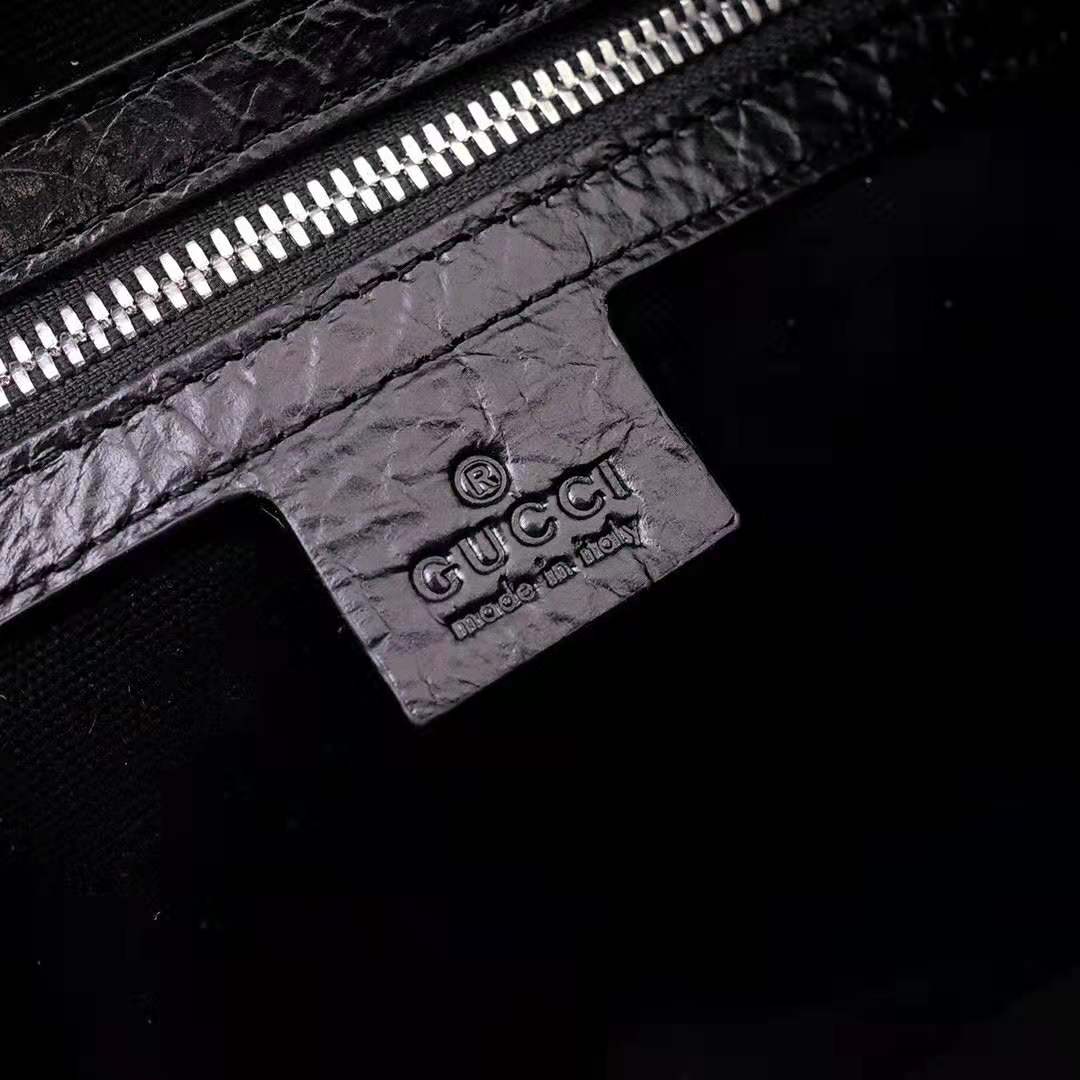 Gucci GG Men Leather Belt Bag in Black Soft Leather