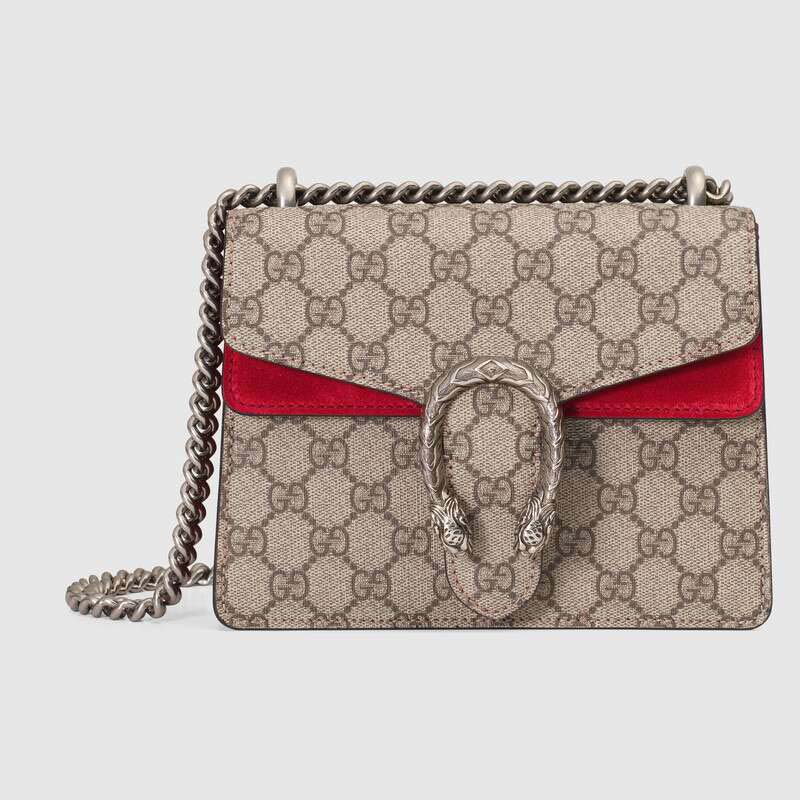 Gucci GG Women Dionysus GG Supreme Mini Bag in Tiger Head Spur