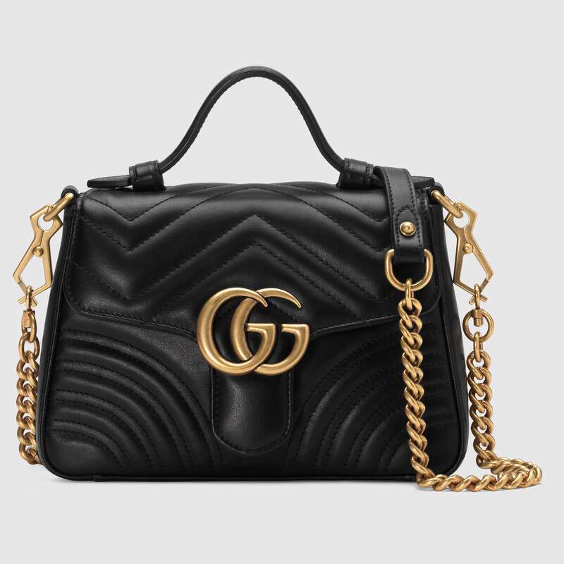 Gucci GG Women GG Marmont Mini Top Handle Bag in Matelassé Chevron Leather
