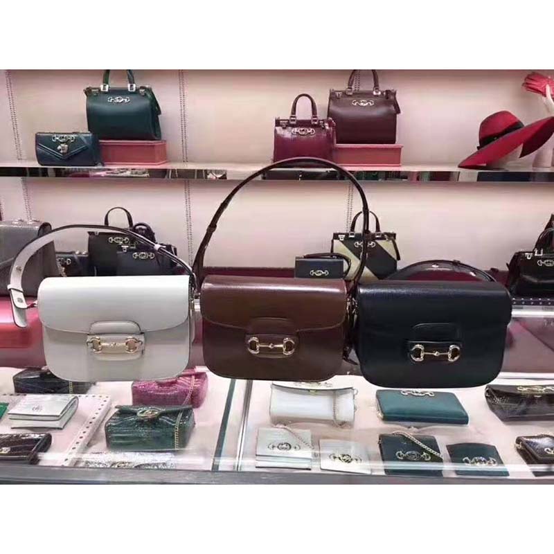 Gucci GG Women Gucci 1955 Horsebit Shoulder Bag in Textured Leather