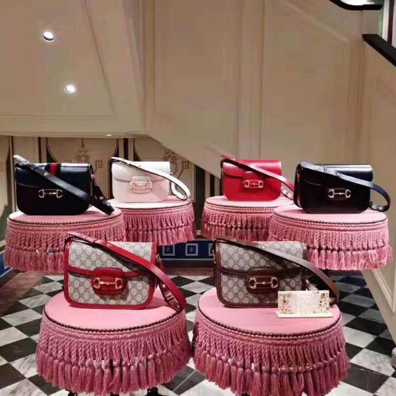 Gucci GG Women Gucci 1955 Horsebit Shoulder Bag in Textured Leather
